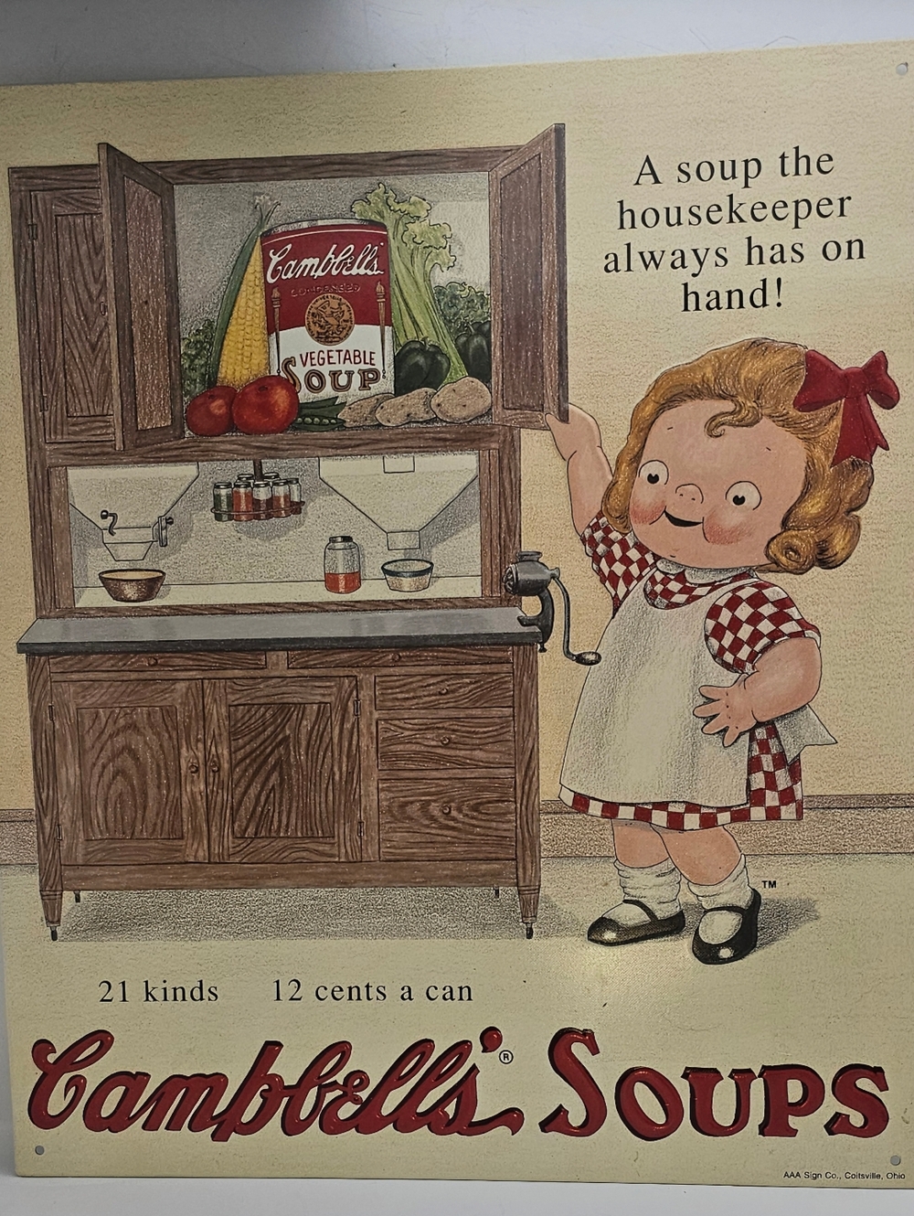 1993 Campbells Soup Metal Sign 14x12 Limited Edition Nostalgic Advertising Decor